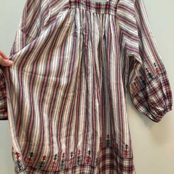 Mes Demoiselles Paris Talulla Embroided Dress Tartan Ecru Free People FR 38 (US6 - Picture 8 of 8